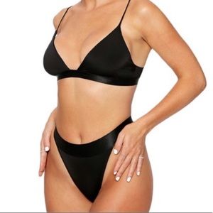 Naked Wardrobe Black Elastic Waist Bikini